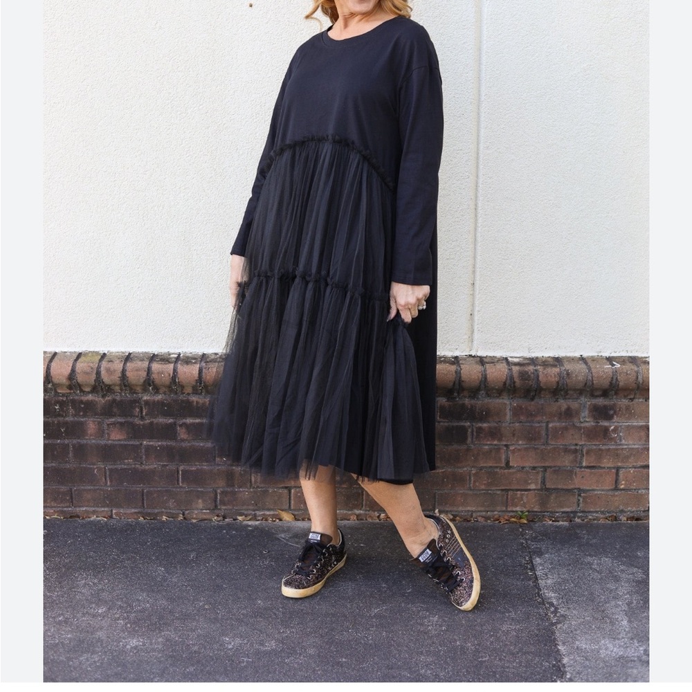 Elegant Black Tulle Dress